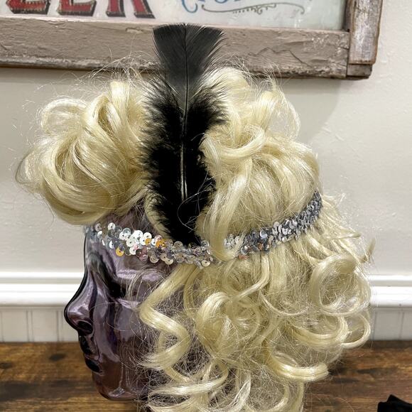 Spirit Size S Flapper Costume & Accessories Wig Necklace Gloves Halloween - Picture 12 of 15